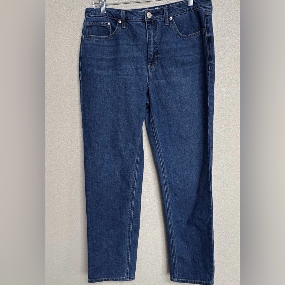 Seven7 Dark Blue Slim Straight Jeans Women’s Size 10 Stretch Denim‎ NWOT